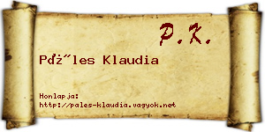 Páles Klaudia névjegykártya